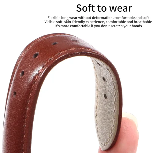 Imagen 2 del producto Pulsera con extremo curvado de arco, correa de cuero genuino de 20mm 22mm para Citizen BL8001-01A Tissot Omega Seiko, correa de reloj Universal