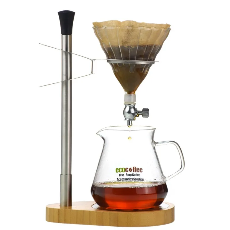 

Hand brewed coffee Adjustable filter cup holder Coffee utensils Bamboo base Stainless steel