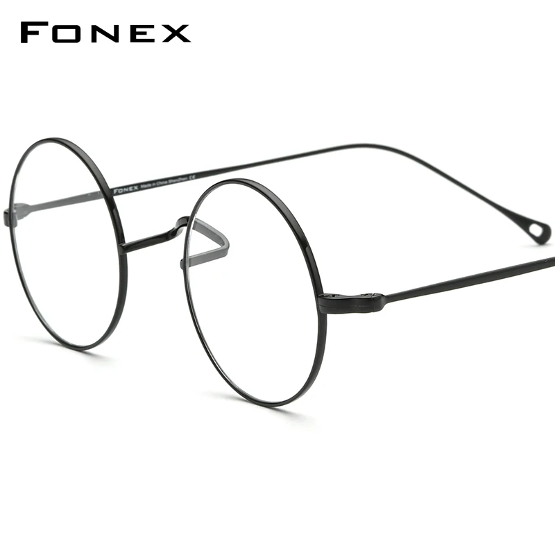 

FONEX Titanium Glasses Men Vintage Round Eyeglasses Frame Women 2021 New Retro Eyewear F85666