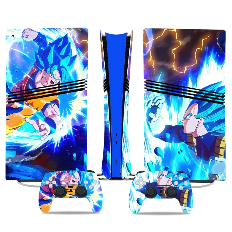 Dragon Ball Ps5 Pro Skin Sticker Decal Cover for Playstation 5 Pro Disc Digital 2 Controllers Anime Waterproof Non-slip Sticker
