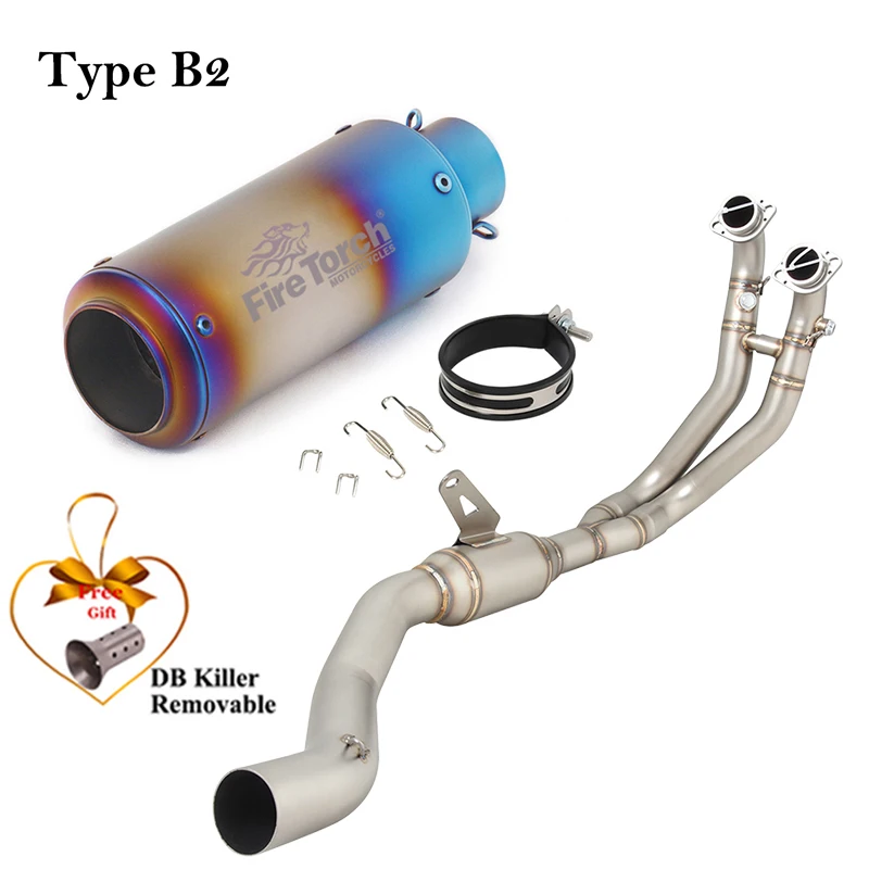 Motorcycle Exhaust Full Systems For Aprilia RS660 RS Tuono 660 2021 - 2024 Front Link Pipe Escape Carbon Fiber Muffler DB Killer