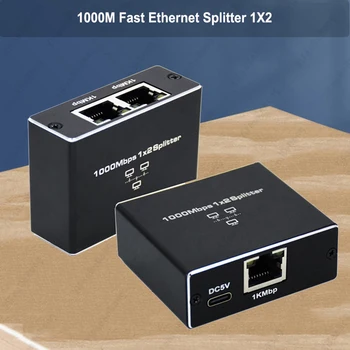RJ45 Splitter 1In 2Out 1000mbps 2 Poort 1GB Connector Adapter 1 tot 2 Manieren Lan Ethernet 1x2 Gigabit Coupler Sluit Netwerk Switch