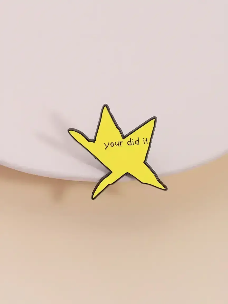 Star Shaped Brooch, Letter Pattern Enamel Pin Hat Pins Suitable for Backpacks, Jeans, Scarves, Hats Decoration, Trendy All-match & Exquisite Brooch for Birthday Gift, Alloy Brooch Pin