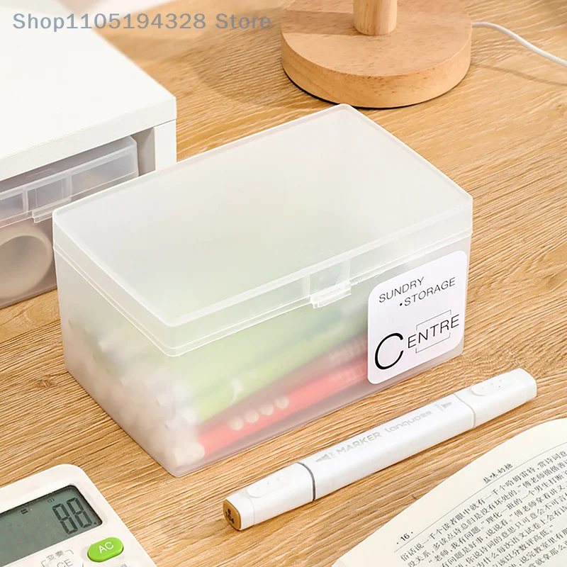 1 قطعة صندوق بلاستيكي شفاف سعة كبيرة صندوق تخزين بطاقة الصور Kpop مع غطاء منظمات تخزين مستحضرات التجميل لسطح المكتب