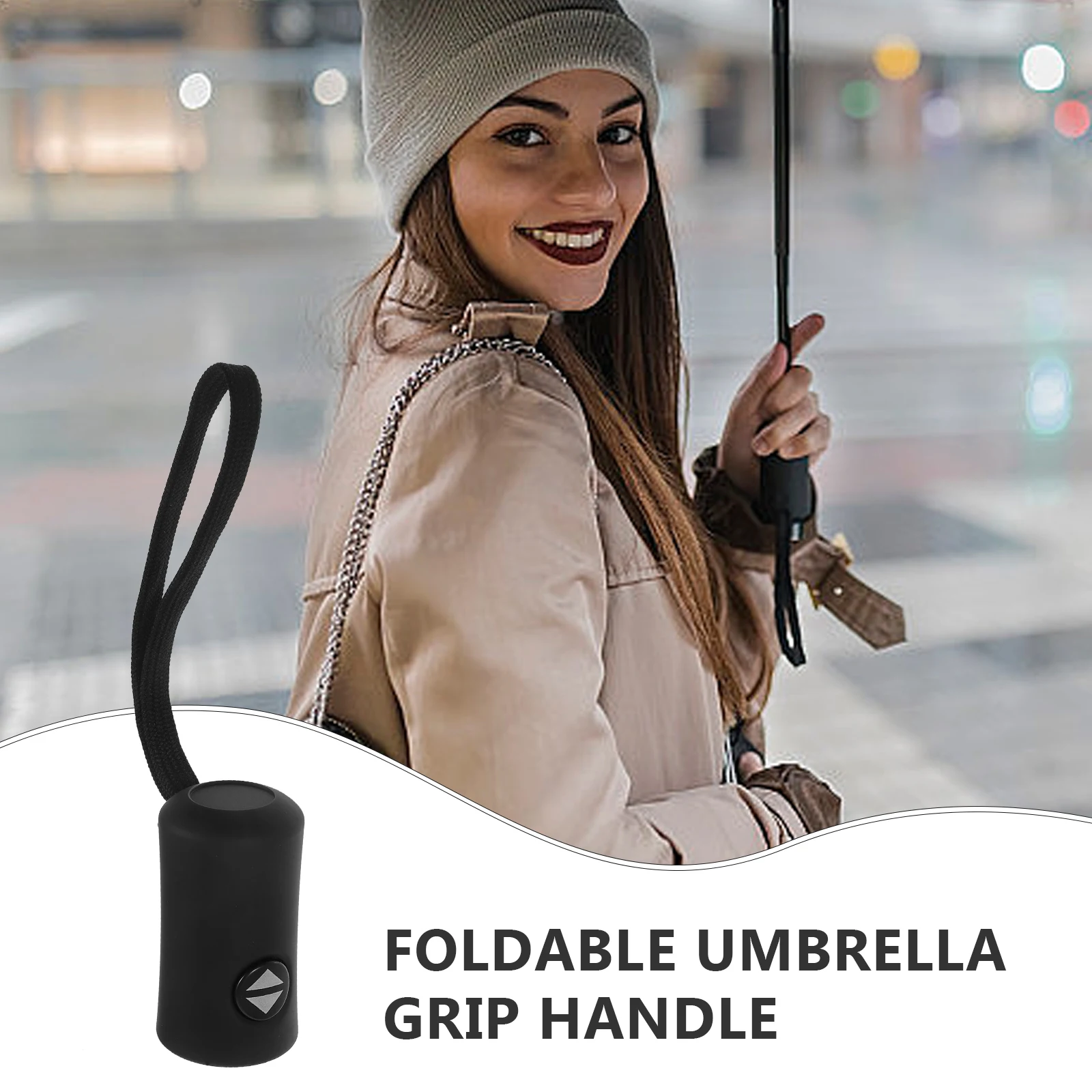 

Folding Umbrella Automatic Handle Travel Grip Plastic Outdoor Windproof Open Close