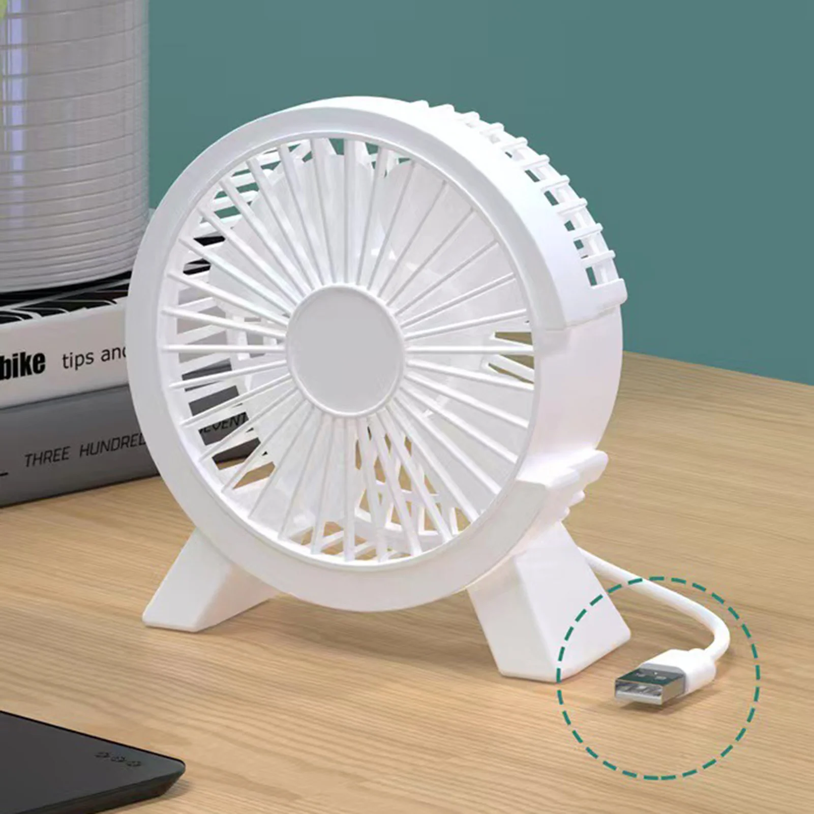 Desk Fan | Strong Wind Mini Low Noise Portable Cooling Fans | Summer Supplies for Indoor/Outdoor Use Tiny USB Powered Rechargeab