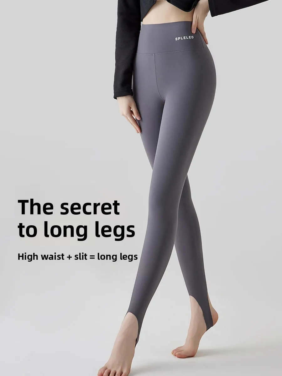 High Waist Yoga arkskin Pants Women's Summer Fitn Trousers Sports Yoga Footwear Base Layer Pants Ice Silk Nine Points