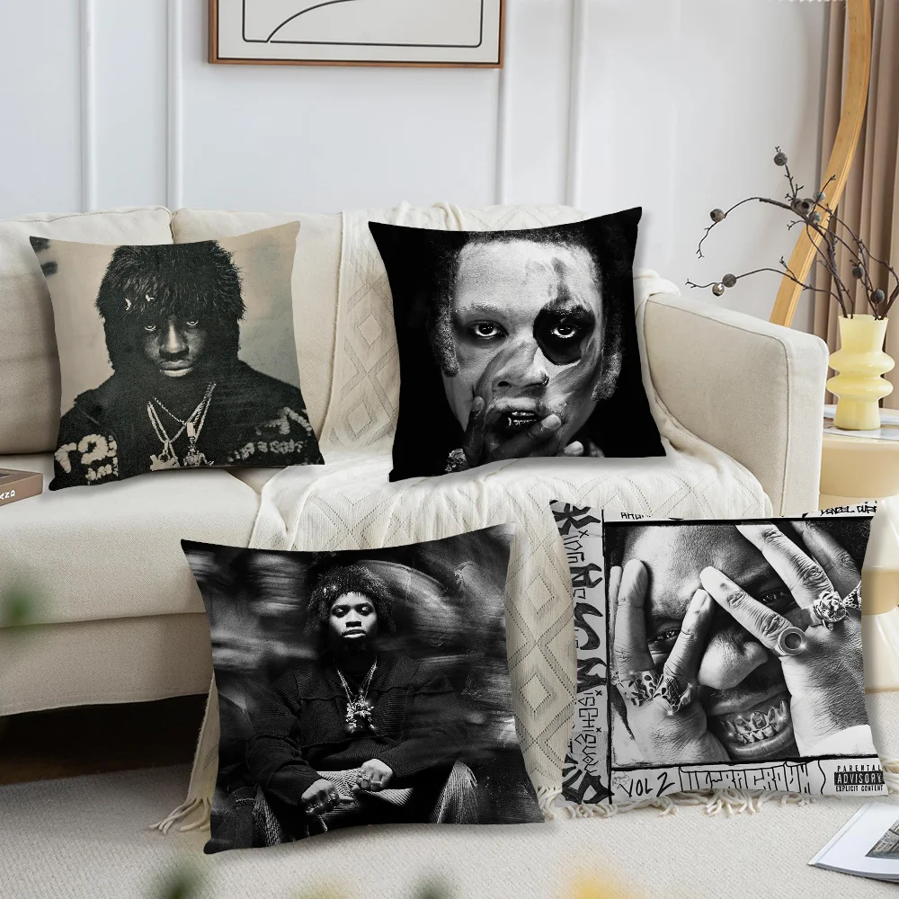 Rapper D-Denzel Curry Music 2024 Pillow Case Sofa Living Room Bedroom Headboard Backrest Cushion Square Cushion Nap Time