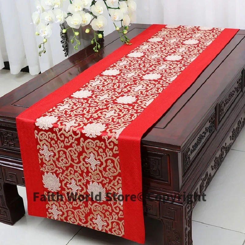 Wholesale Buddhism supply 2025 Tibet Nepal family home Temple Auspicious Embroidery Buddha statue Altar cover Table cloth mat