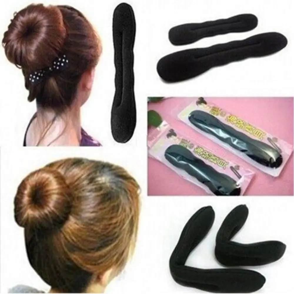 Girls Black Twist Sponge Tool Bun Styling Curler Maker Hair Accessories Style