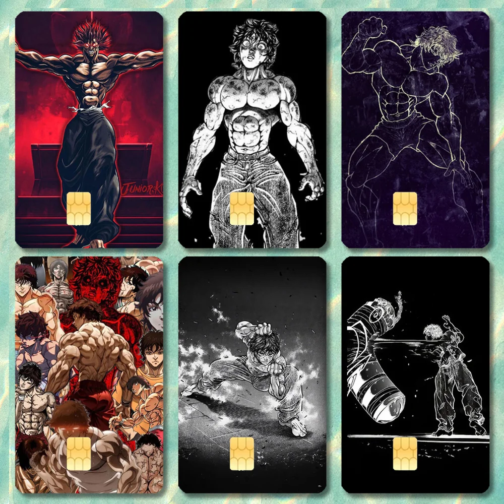 G-Grappler B-Baki anime Stickers Cartoon Credit Card Visa Debit Bank Charge Card Bus Metro Waterproof Sticker Decal Decoration