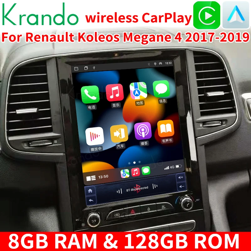 

Krando Android 12.0 Tesla Vertical Screen 9.7" For Renault Koleos Megane 4 2017 - 2019 Wireless Carplay Navigation GPS Car Radio