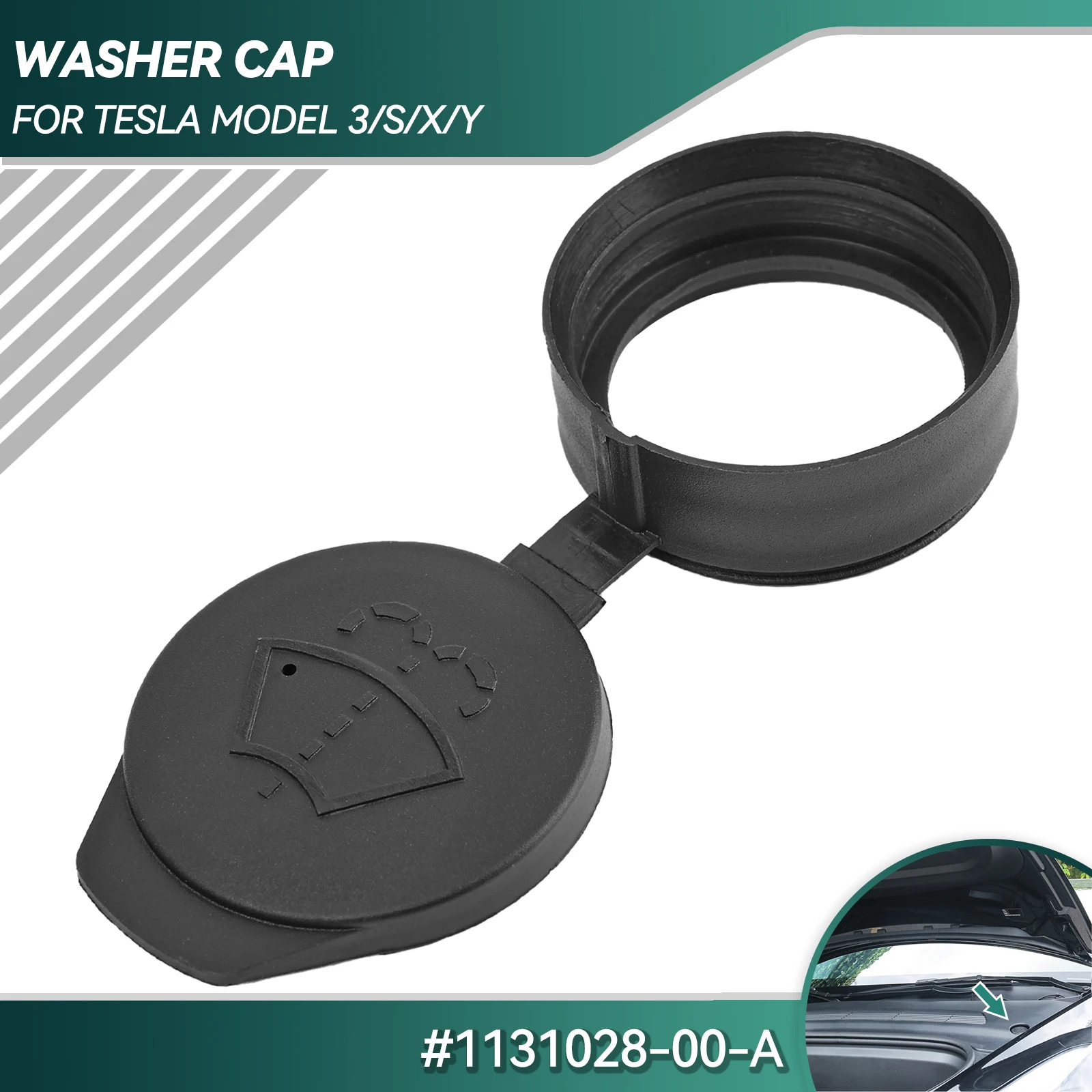 1pc Car Windshield Wiper Washer Fluid Reservoir Lid Cover Hot Tank Bottle Pot Cap For Tesla Model S 3 X Y 2012-2023 1131028-00-A