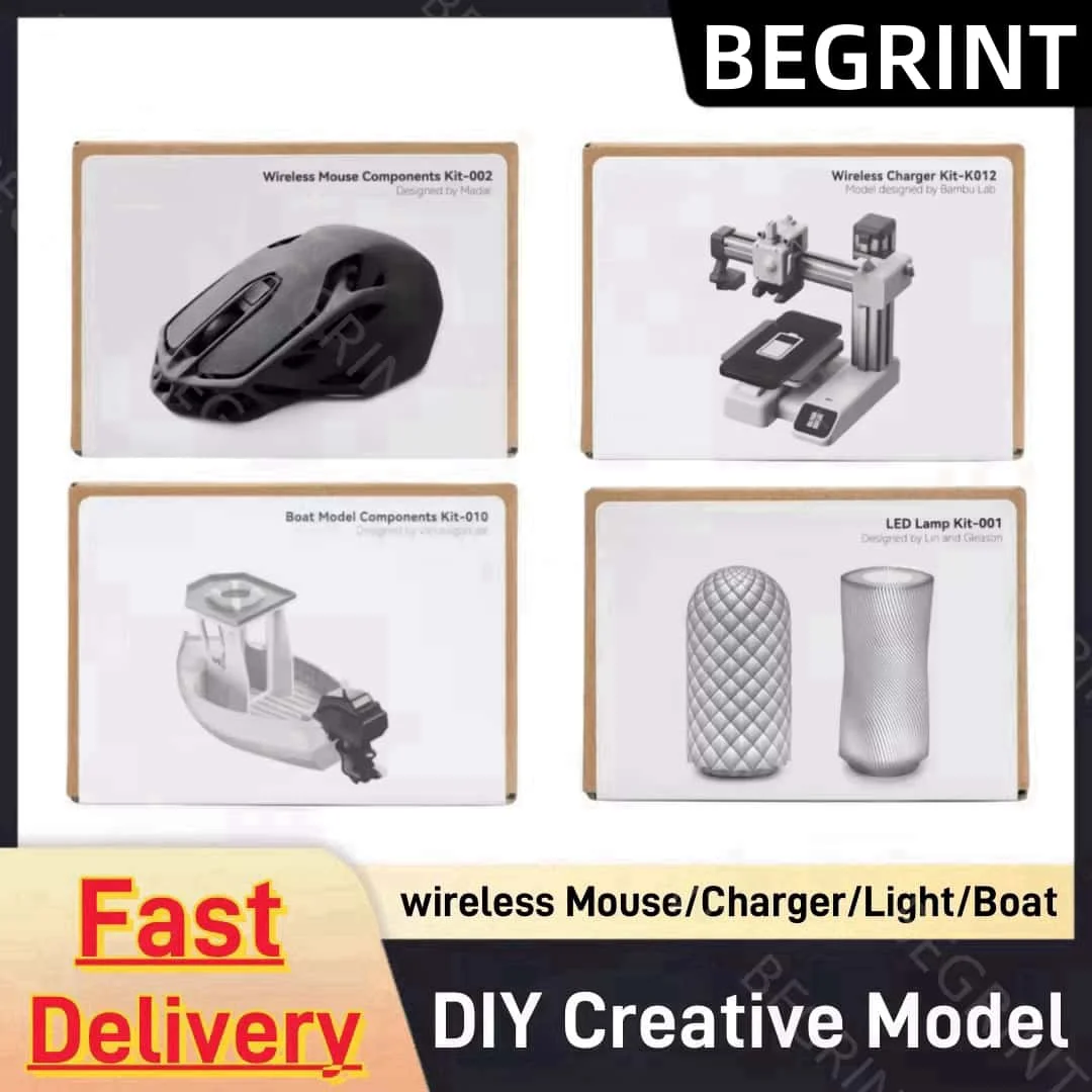 Dla Bambu Lab drukowanie 3D DIY kreatywny model komputer A1 Mini bezprzewodowa ładowarka do myszy LED Light Boat prezenty części drukarki 3D