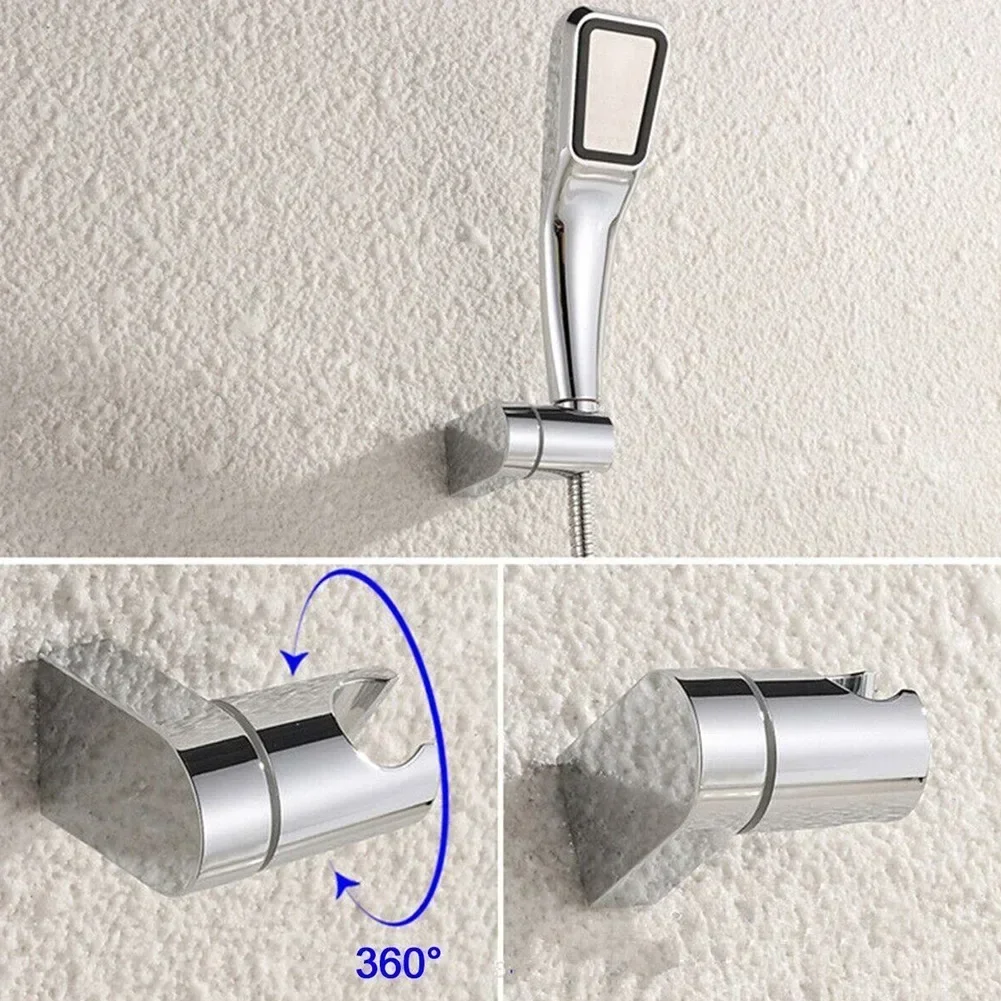 1pc montagem na parede polido cromo abs cabeça de chuveiro suporte deslizante ajustável acessórios substituição do banheiro