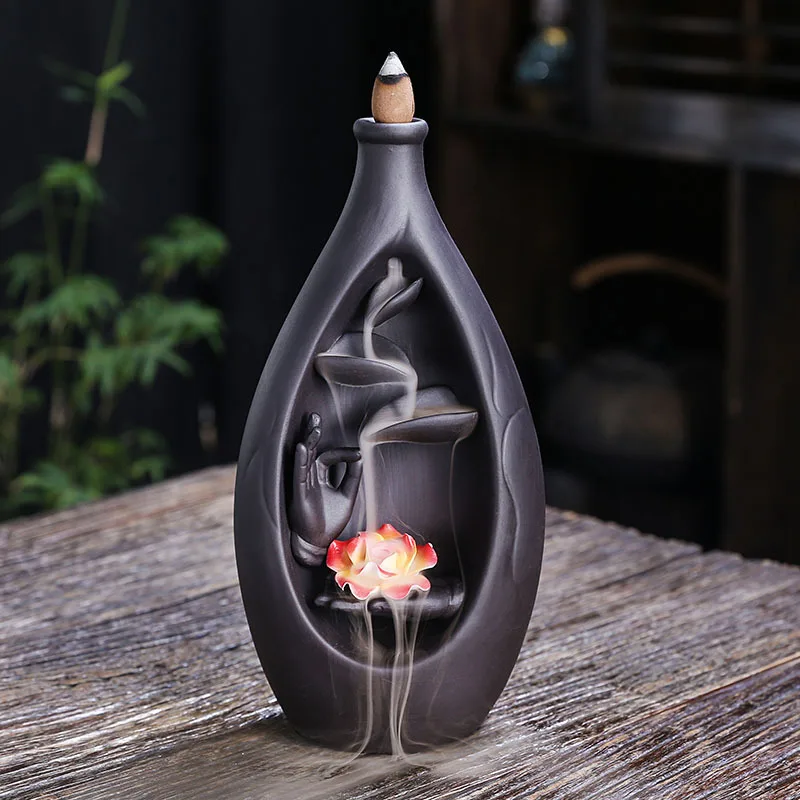 Purple Clay Backflow Incense Burner E-commerce Creative Large Bottle Double-sided Waterfall Backflow Incense Burner