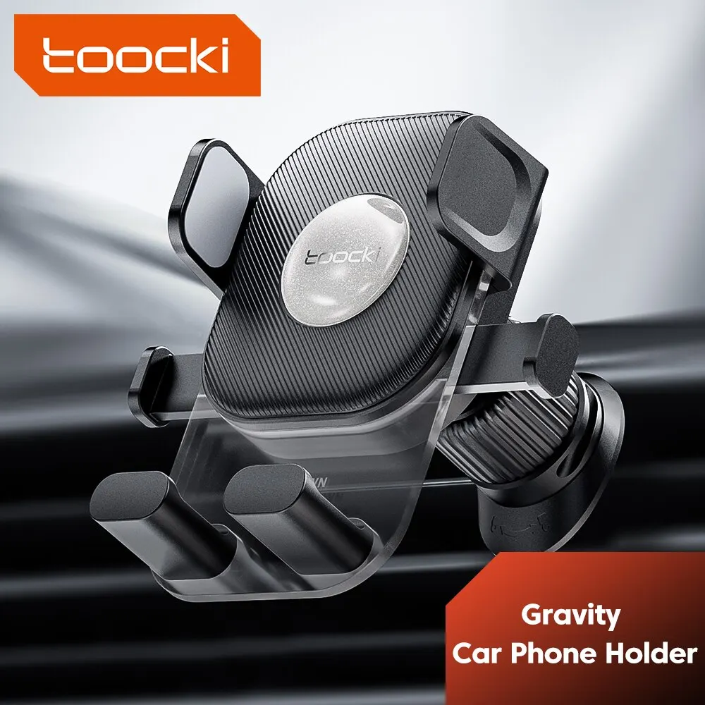 Toocki-Gravity Car Phone Holder, Air Vent Clip, GPS Stand, Suporte de telefone celular, iPhone 14, 13, Samsung S23, Xiaomi, Huawei, Realme