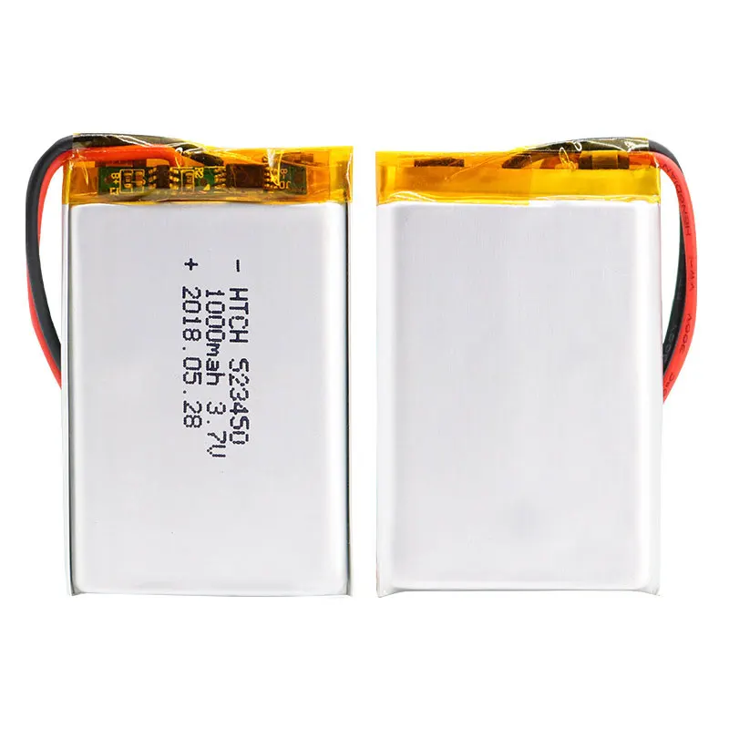 PURFIELD 3.7V 523450 1000mAh Li Polymer Lithium Rechargeable Li-ion Batteries Replace for MP3 MP4 GPS Bluetooth Speaker LED Lamp