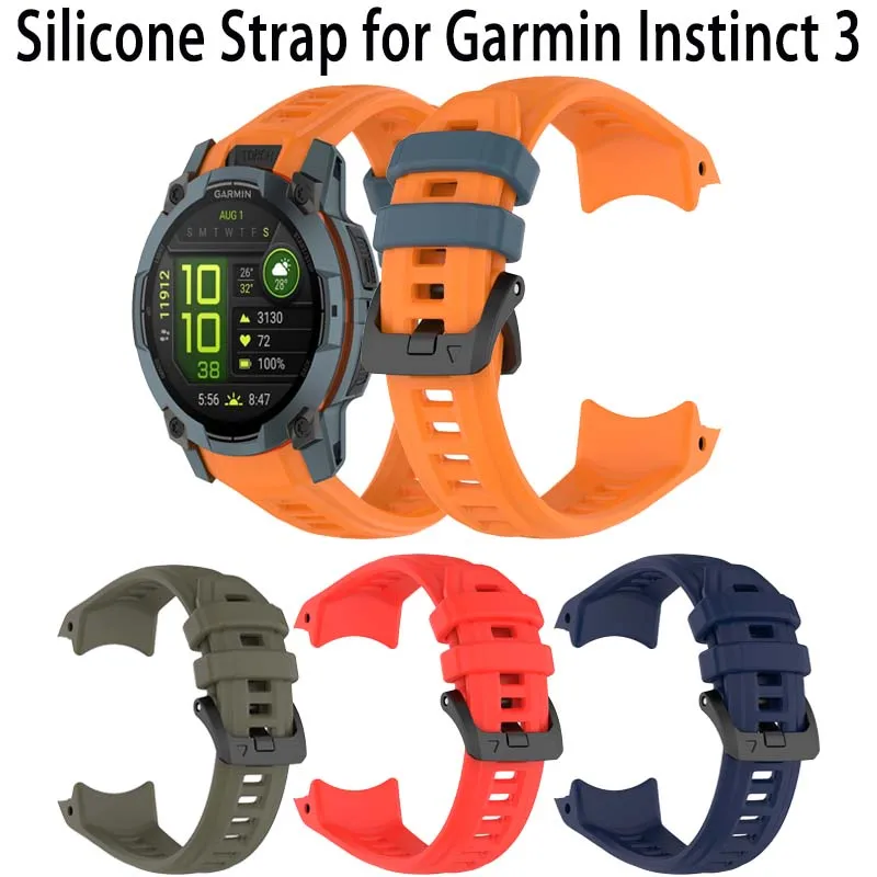 Bracelet en Silicone pour Instinct 3 solaire 50mm Bracelet Sport Bracelet pour Instinct 3 Amoled 50mm Correa sans espaces Bracelet 26mm