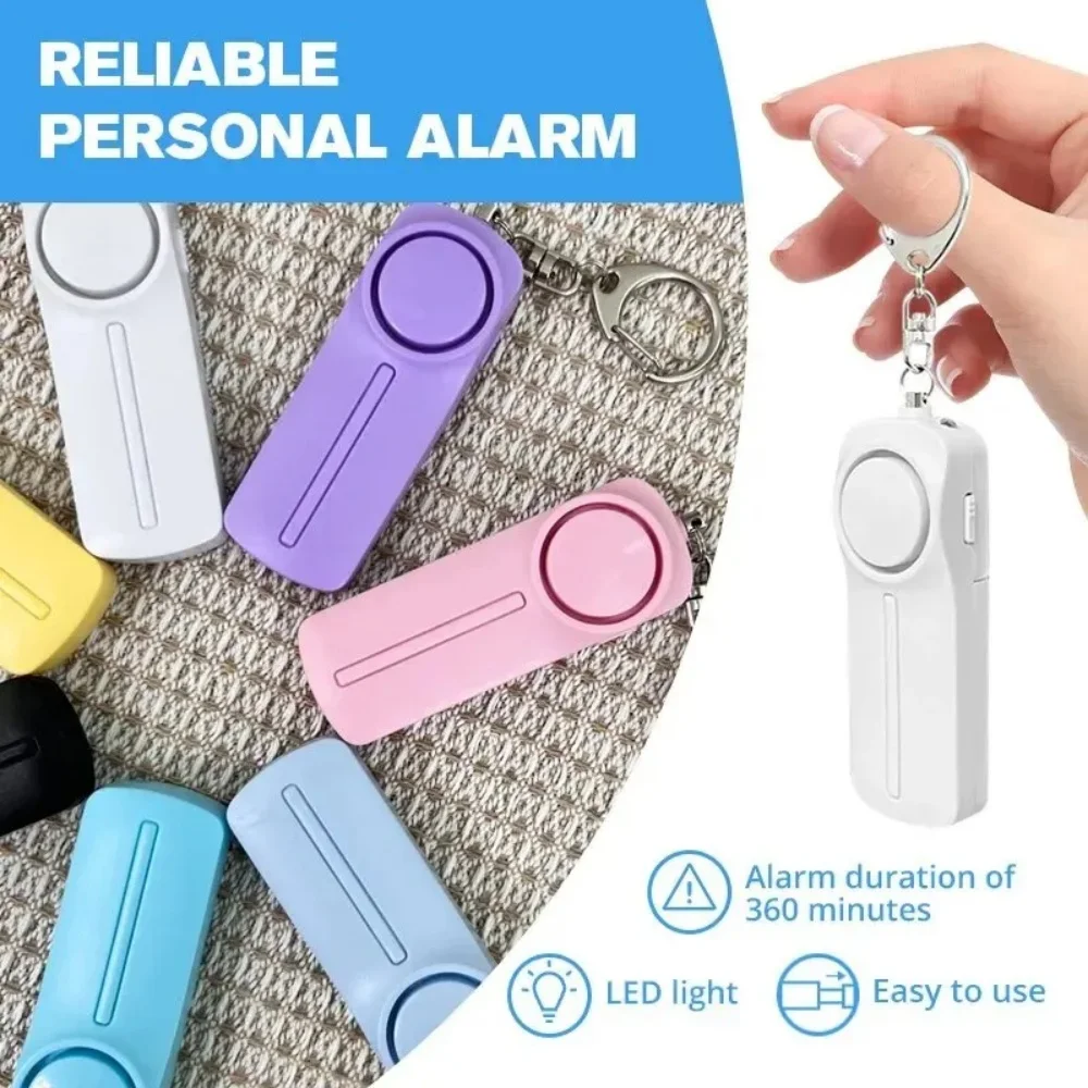 

130dB Personal Alarm Safe Sound Emergency Self-Defense Security Alarm Keychain LED Flashlight For Women Kids Self Defense Alarm