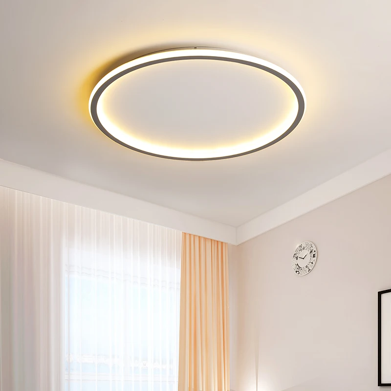 220V Modern LED Ceiling Light 20/30/40CM Dimmable Round Lamp For Nordic Home Bedroom Living Room Black White Fixture Lighting