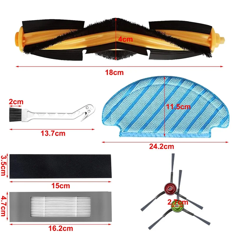 AT28-Accessories For Ecovacs Deebot N8/N8+/N8 Pro/N8 Pro+/T8/T8+/T8/T9/T9+/OZMO 950/920Main Brush Filters Side Brushes
