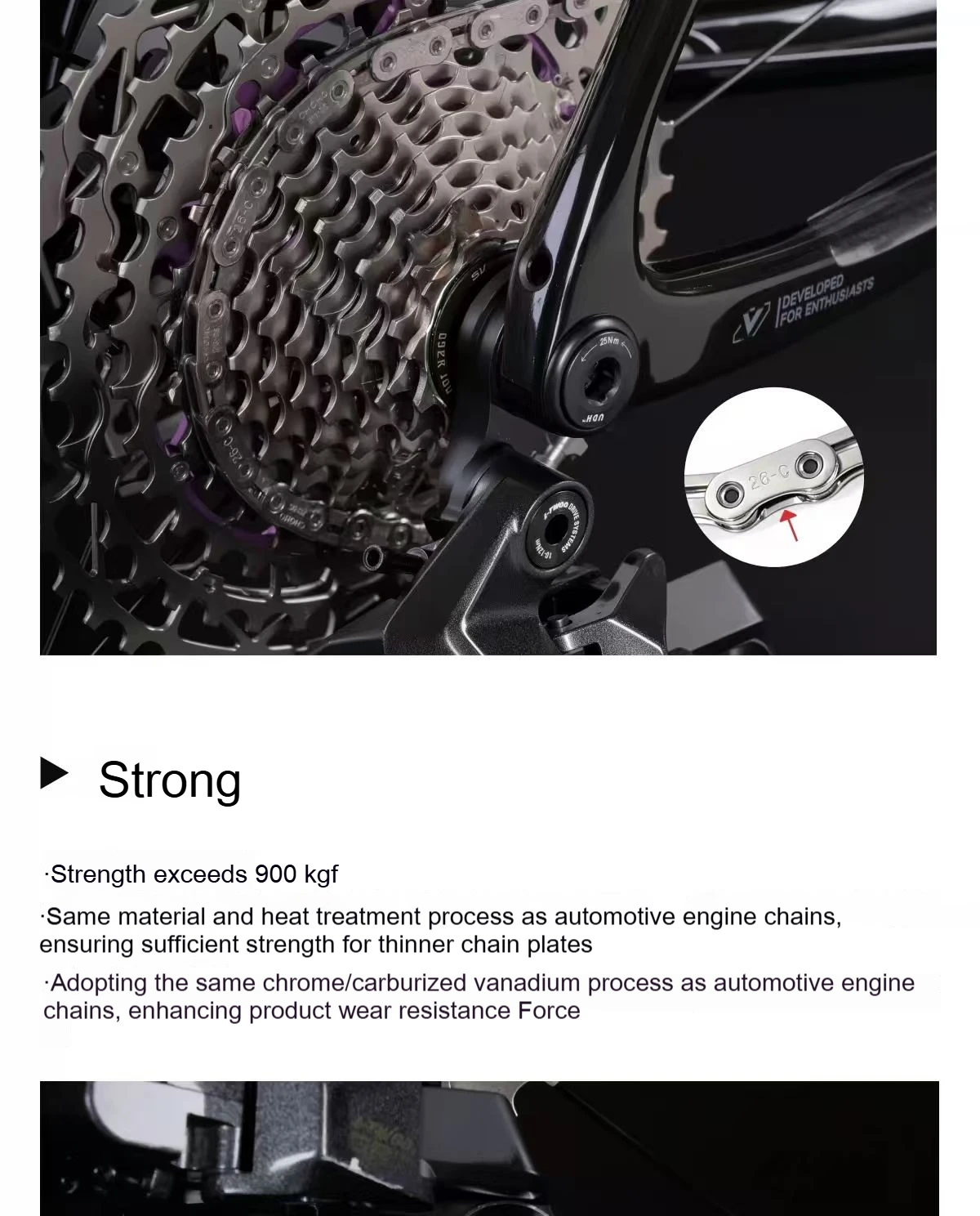 Für 12/13-Gang-Ketten Mountainbike- und Rennradketten Silberne Mountainbike-Kette für Citybike-Zubehör – Detail 6