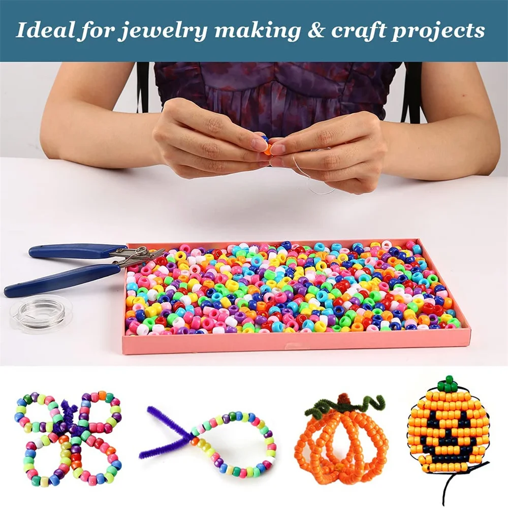 50/100 قطعة الحفرة الكبيرة الاكريليك الخرز الشعر الخرز المهر الخرز النجوم والقلب متباعدة الخرز مجوهرات سوار ذاتي الصنع إكسسوارات عقد #5