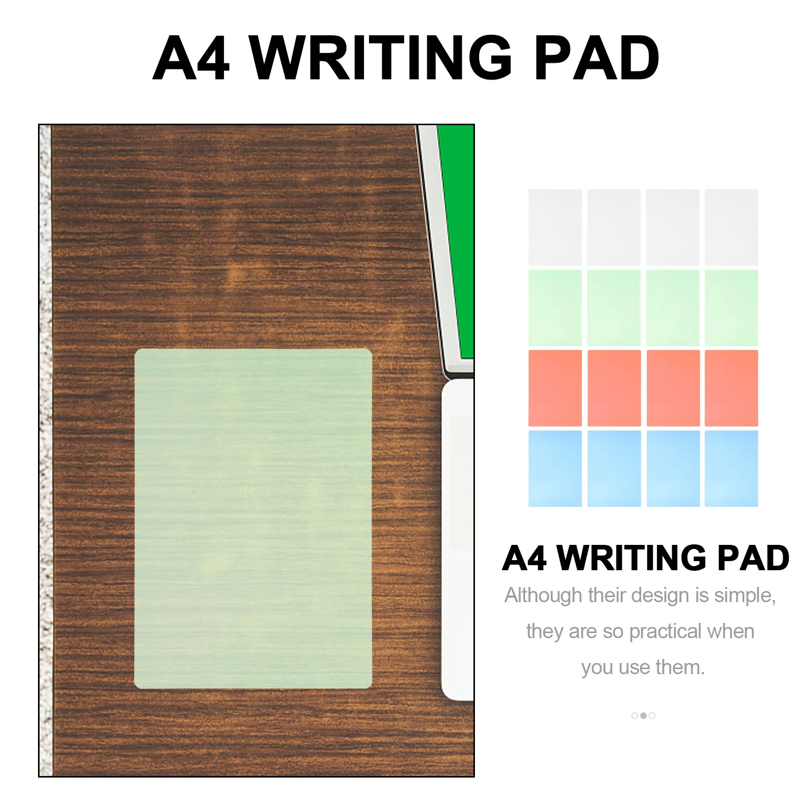 16Pcs A4 반투명 쓰기 패드 시험 보드 혼합 색상 미끄럼 방지 학생 학교 사무용품 독서 도구 쓰기 매트