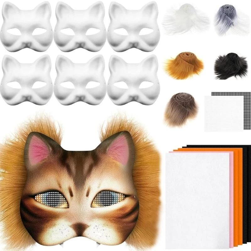 5asd fai -da -te therrians maschera blank volpi maschera gatti con occhio mesh therrias ingranaggio roba