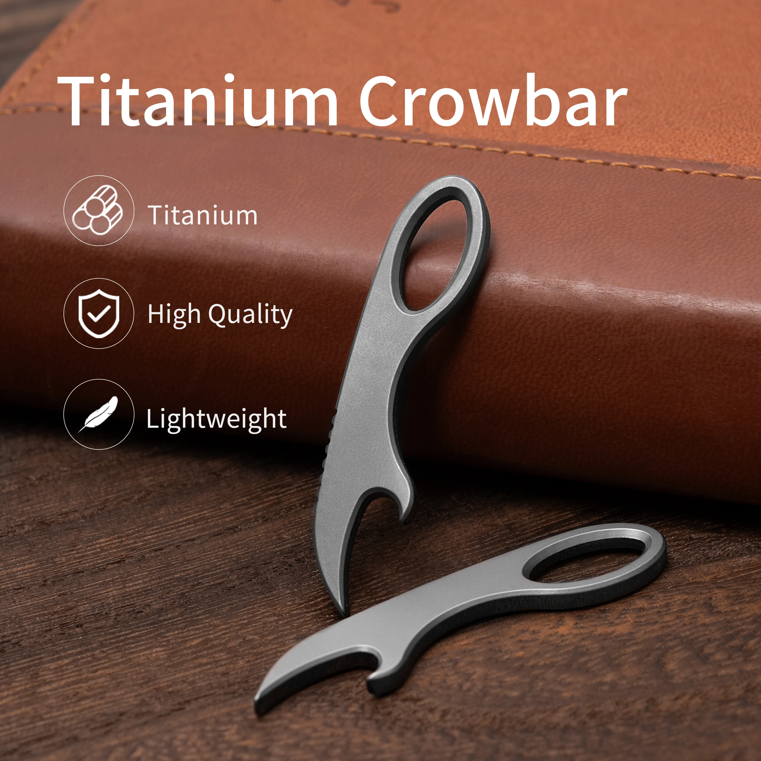 Titanium Alloy Ultra Lightweight Compact Crowbar Mini EDC Tools Bottle Opener Can Pry Tool