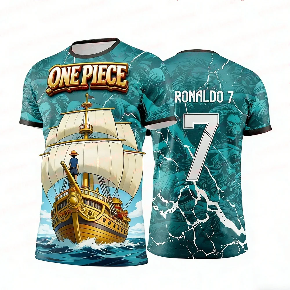 Bandai Summer Hot Selling New Football Jersey Retro Casual Sports T-shirt Running Training Loose Breathable Top Family Matching