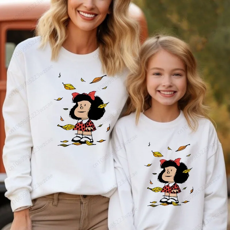 Mafalda Cute Cartoon Kawaii Kids Cartoon Funny Printed Hoodies Boys Children Sweatshirt Casual Sweatshirts Winter Autumn Hoody