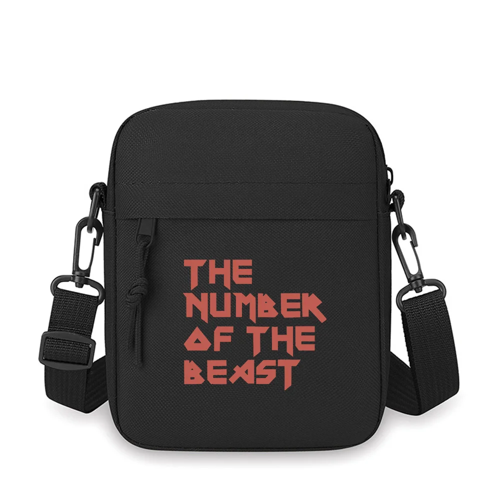 

The Number Of Beast,cool letters Men Crossbody Bag Single Shoulder Women Cartoon Anime Film Printing Design Unisex