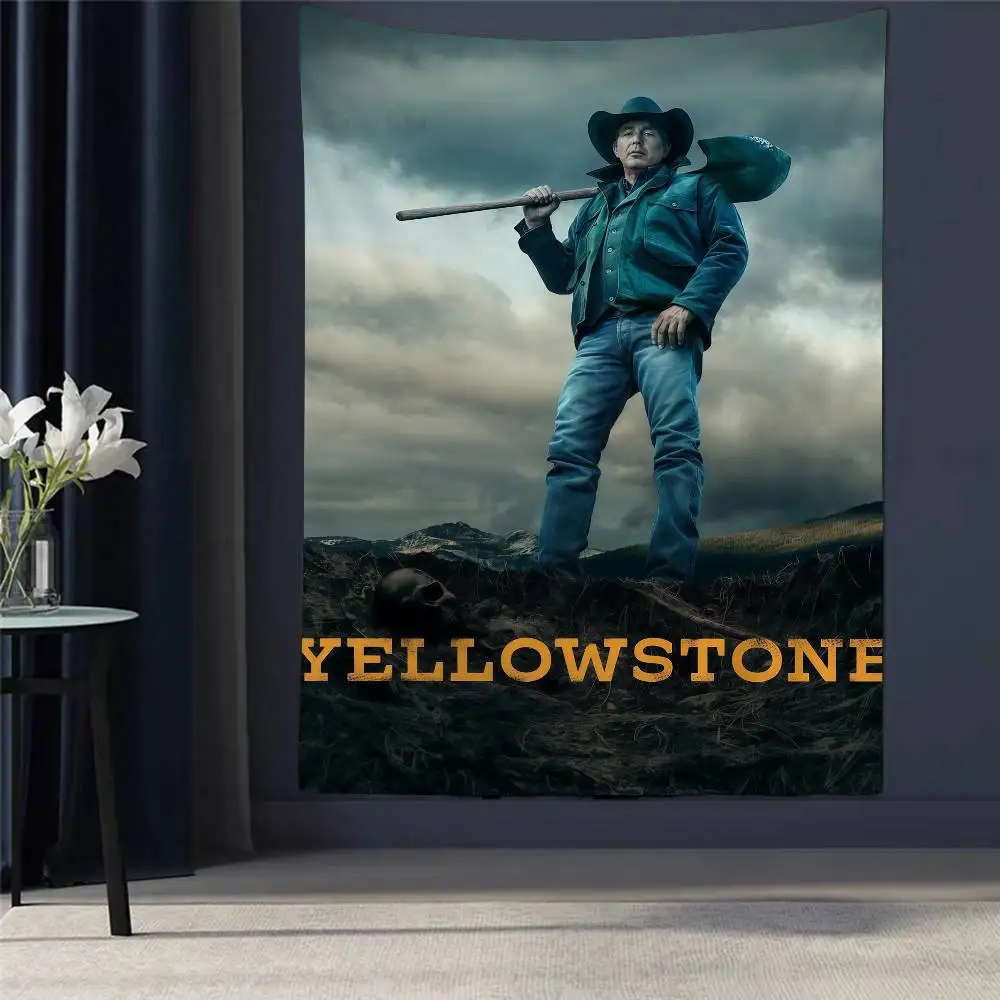 

1pc Popular TV Series-Yellowstone Cartoon Tapestry Wall Hanging Decoration Household Home Decor