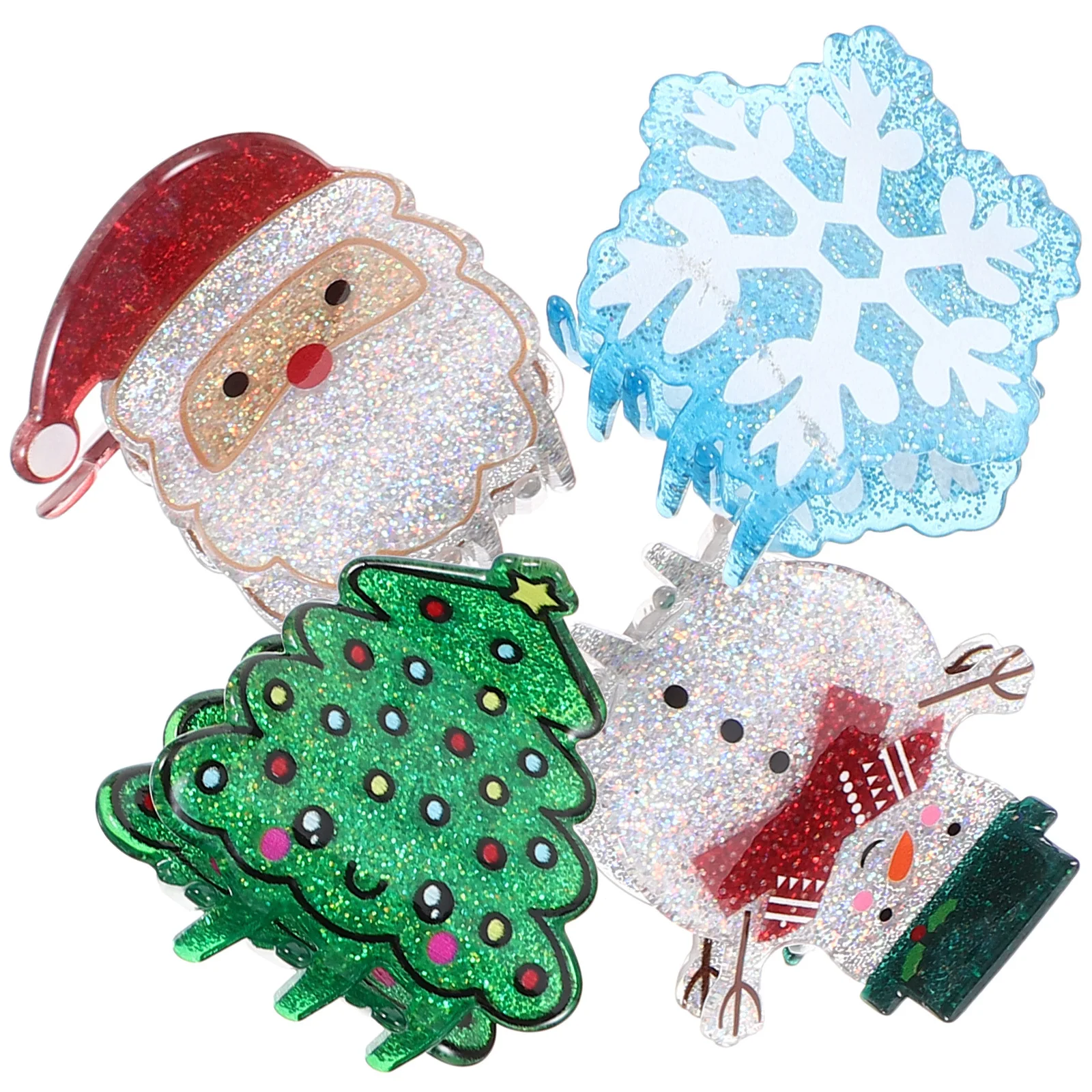 

4Pcs Christmas Claw Clips Small Hair Clips for Women Decorative Hair Accessories for Party Christmas Tree Decoration