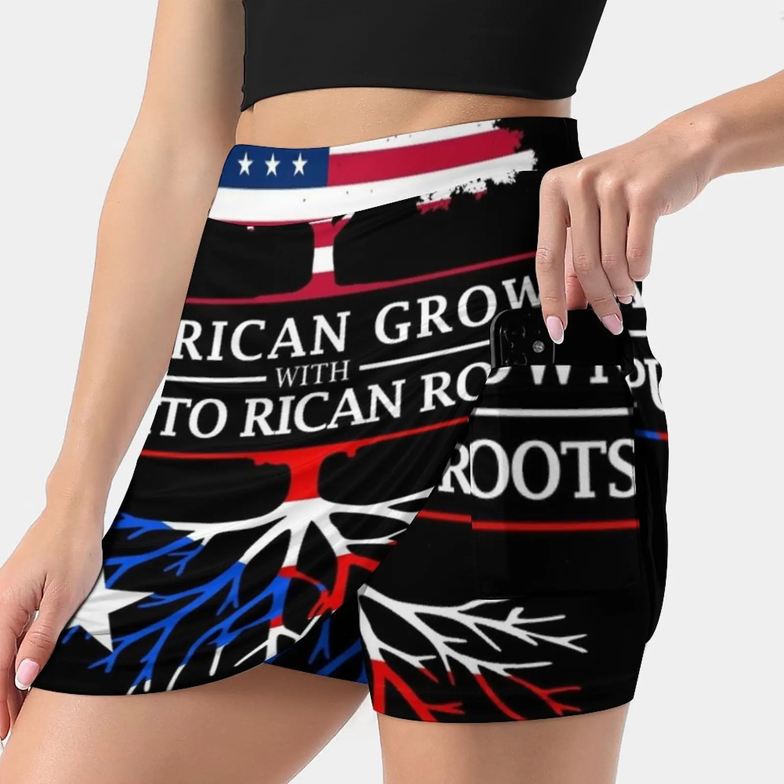 

American Grown With Puerto Rican Roots Puerto Rico Design Korean Fashion Skirt Summer Skirts For Women Light Proof Trouser