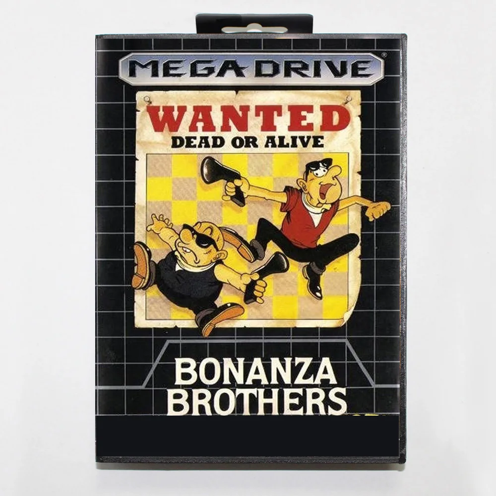 Nueva llegada Bonanza Bros MD tarjeta de juego 16 bits BR cubierta para Sega Megadrive Genesis cartucho de consola de videojuegos