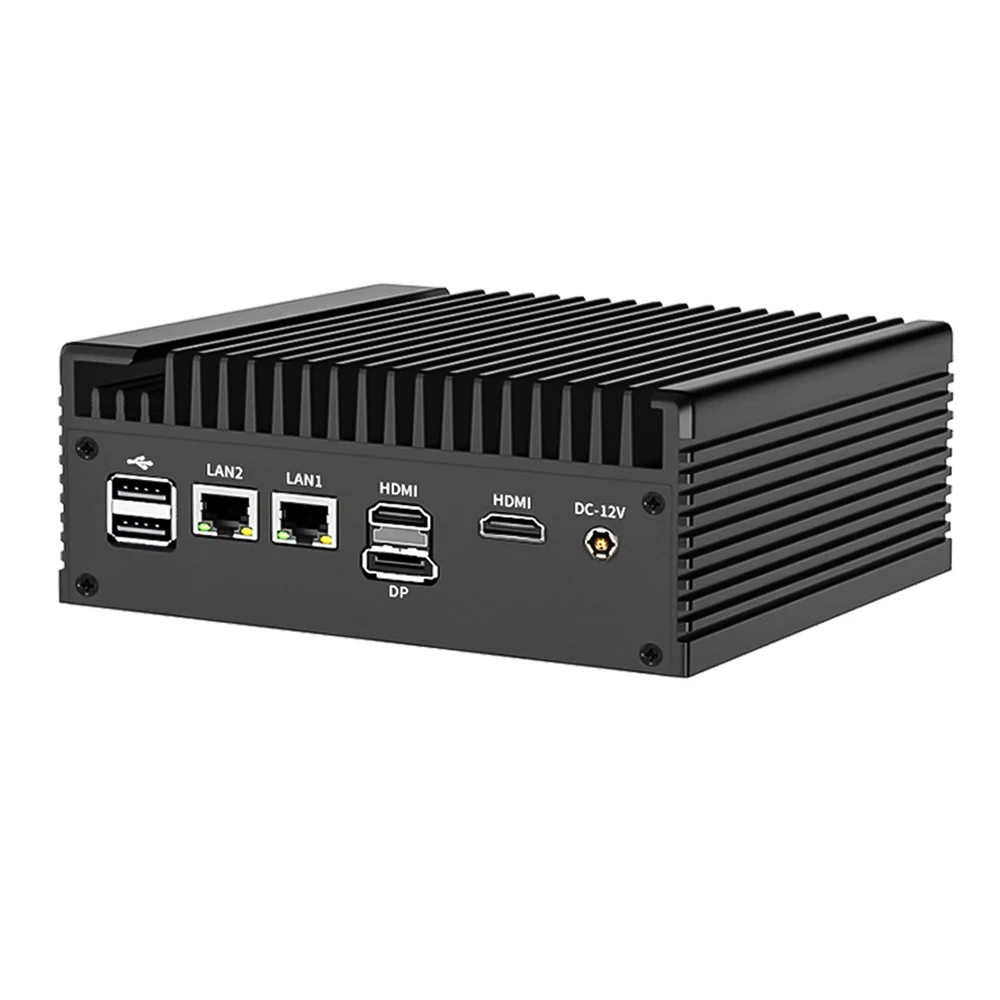 Topton 2xi226-V 2.5G Intel N100 Fanless Mini PC 2*COM NVMe 2*HD 1*DP Efficient Cooling Solid Firewall Router Industrial Computer