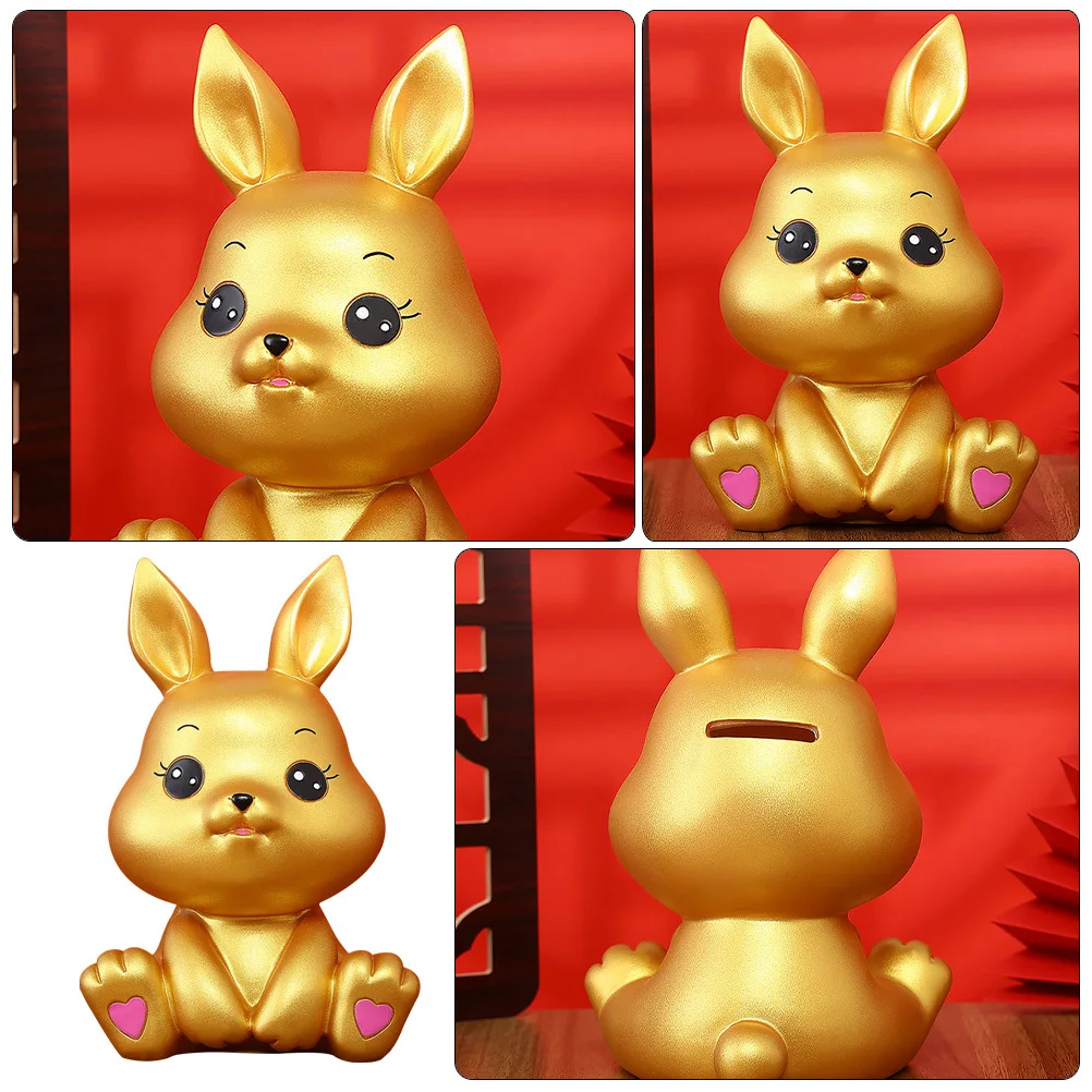 Piggy Bank Large Opening Coin Jar For Kids Money Storage Zodiac Rabbit Bunny Saving Pot Desktop Ornament Decorative Money