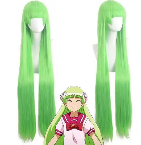 Anime Welcome To Demon School Iruma-kun Valac Clara Iruma Suzuki Cosplay Wig Halloween Green 100cm Long Straight Synthetic Hair