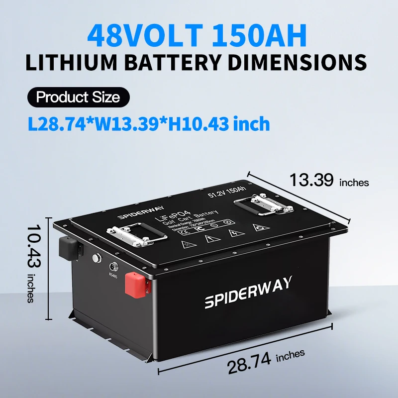 LiFePO4 Lithium Battery Conversion Kit 48V 150Ah (51.2V) for ICON i20L i40L i60L Golf Cart, with Bluetooth Mobile APP, LCD Screen, Smart BMS, 6000+ Cycles, Drop-in Replacement