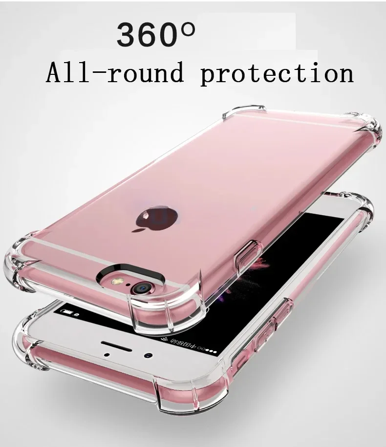 100 stks Transparant Schokbestendig Telefoon Case voor iPhone 16 15 14 13 12 11 Pro Max XR XS X 7 8 Antiklopmiddelen Shell Zachte TPU Back Cover