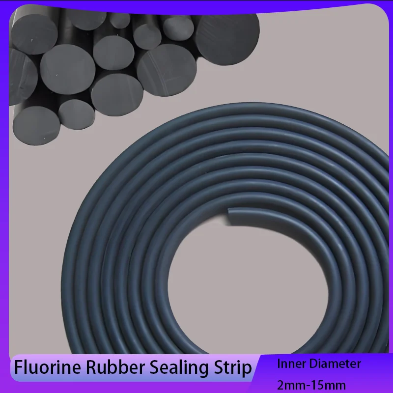 

ID 2mm -15mm FKM Fluorine rubber sealing strip, resistant to high temperature, acid and alkali corrosion, and oil resistance