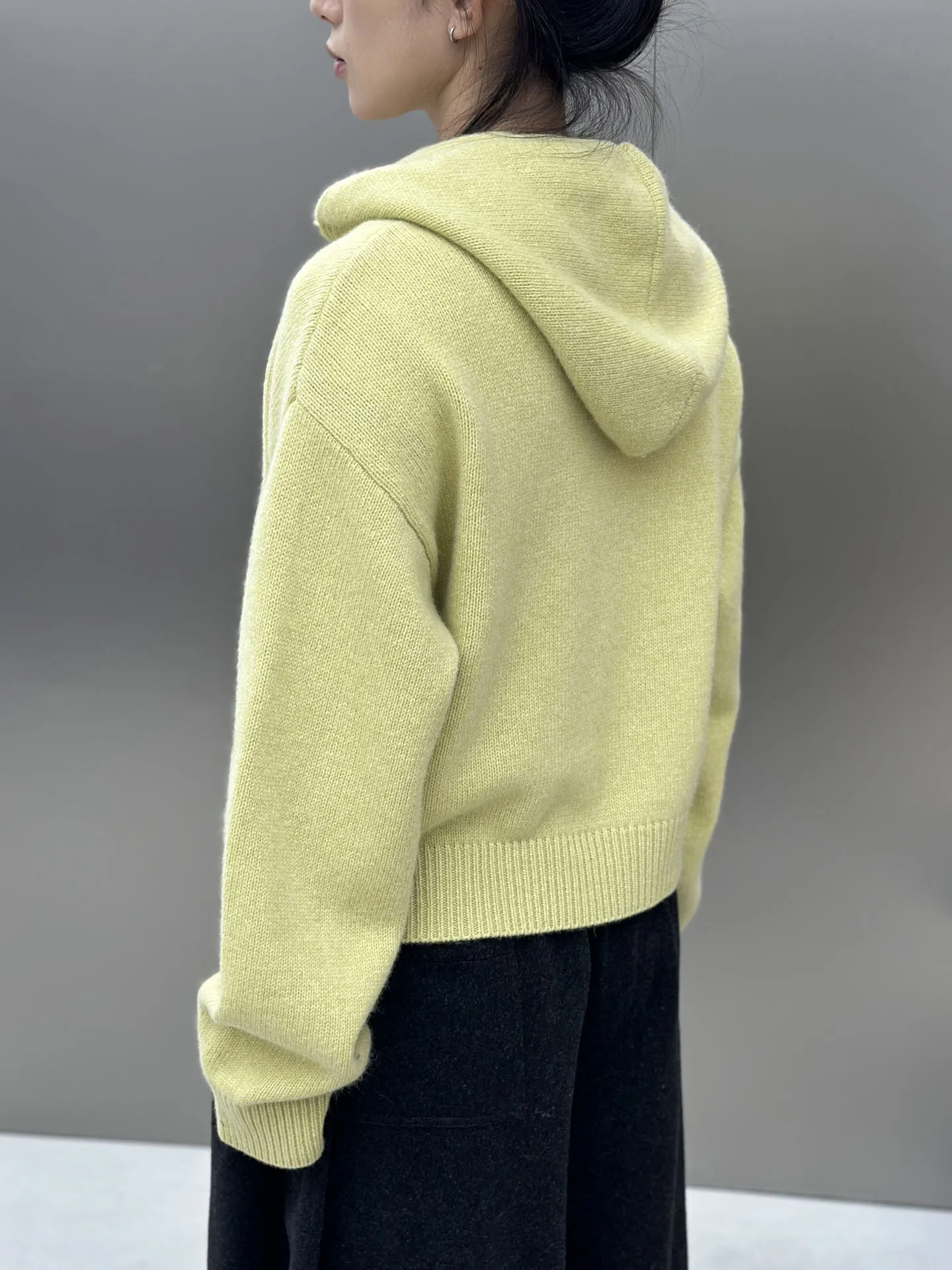 

Bodhl Women's Full Wool Cardigan 675g Dual Zipper Casual Hooded Sweater Street Sle Warmth Spring Autumn Winter