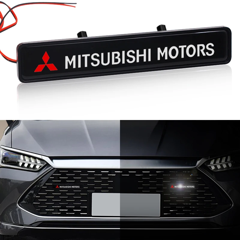 

Car Decorative Light LED Front Hood Grille Emblem Badge Decor For Mitsubishi ASX Lancer Pajero Outlander L200 Lancer EX Pajero
