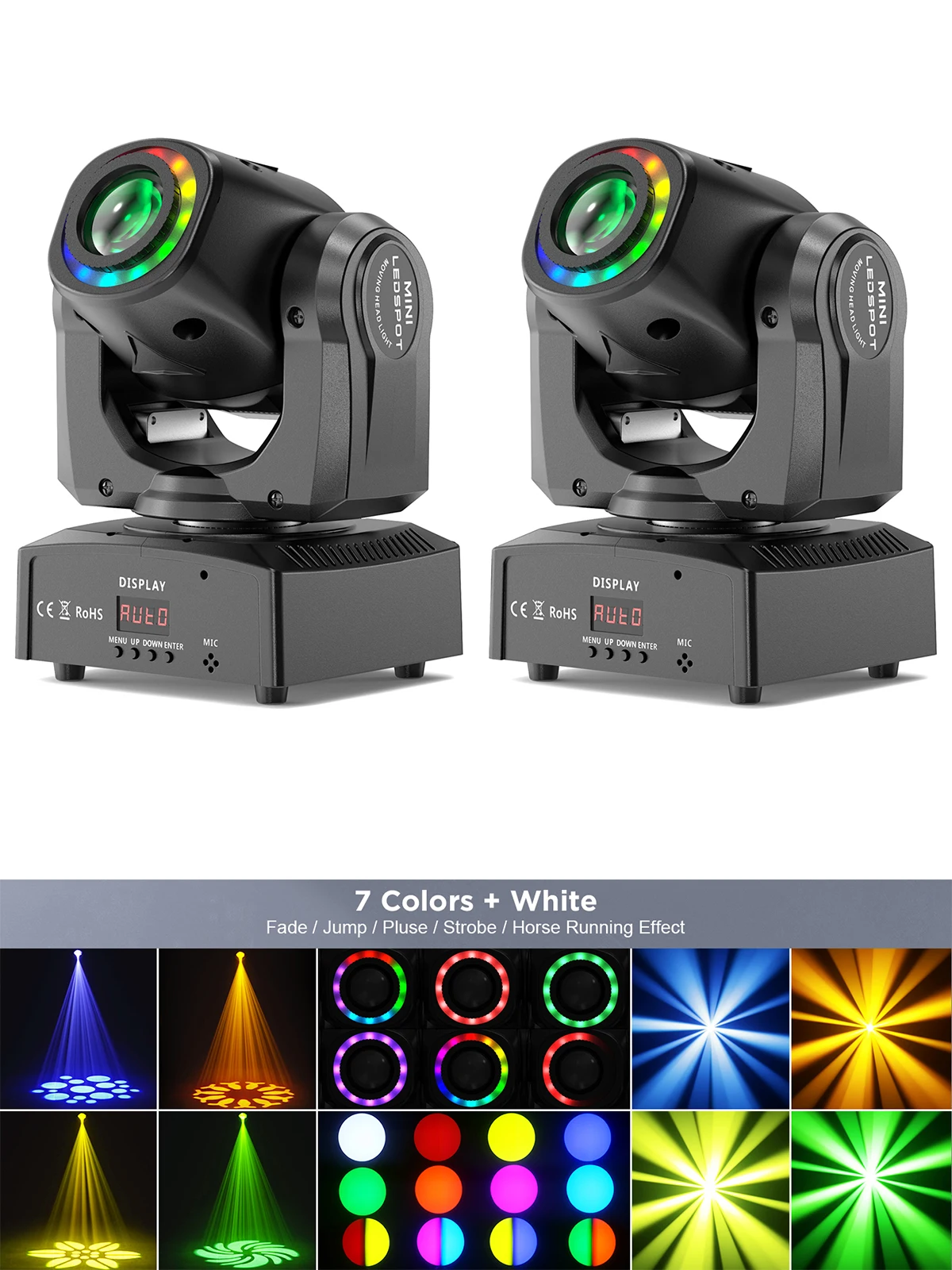 Datewink 2 Stuks 120W Led Beam Moving Head Lights 8 Patronen Rgb Podiumverlichting Effect DMX512 Voor Dj Disco party Nachtclub Kerst - afbeelding 2