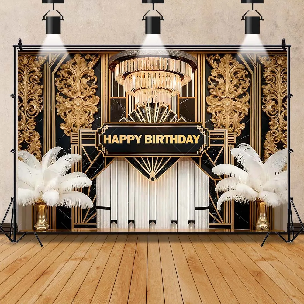 Luxury Great Gatsby Photography Backdrop Custom Palace Background Child Adult Happy Birthday Party Portrait Decor Photo Studio