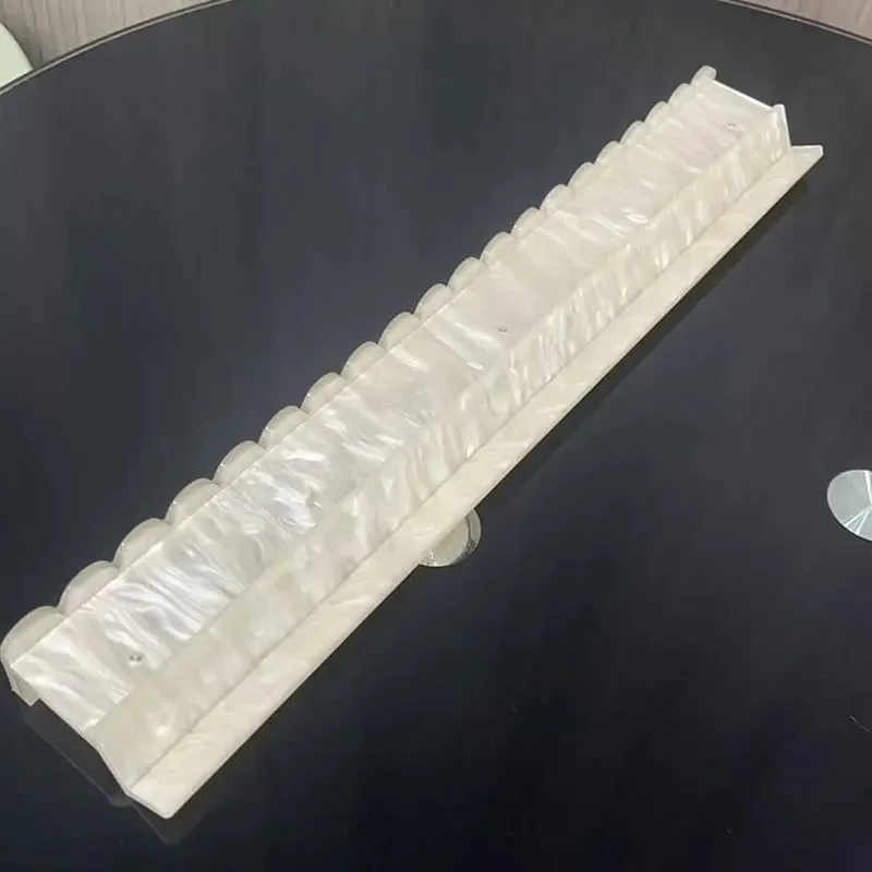 Pearl Mahjong Rack 17.5 Inch 20 Inch Acrylic Wave Mahjong Rack and Card Pusher