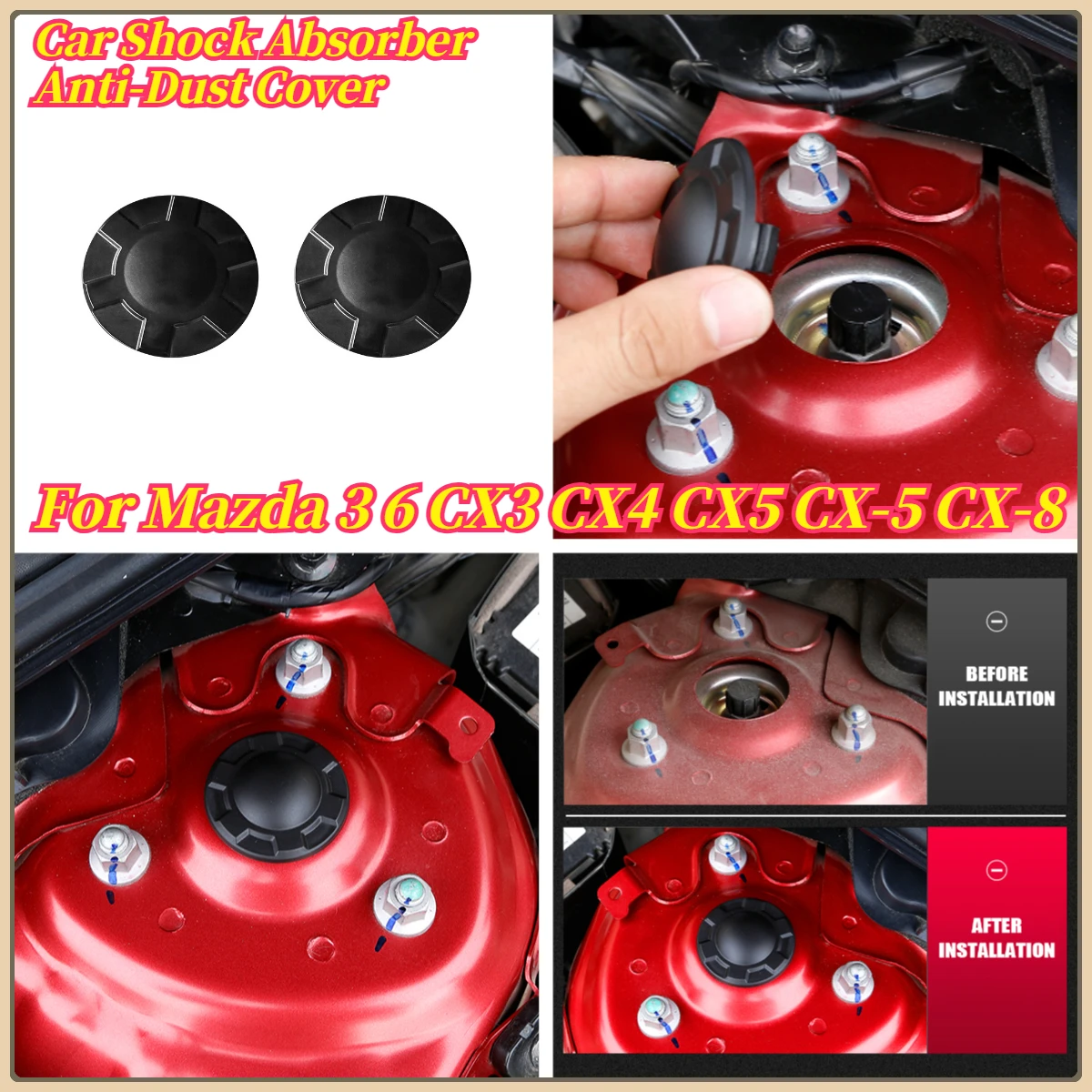 Car Shock Absorber Anti-Dust Cover for Mazda 3 6 CX3 CX4 CX5 CX-5 CX-8 Protection Cap Interior Auto Accessories